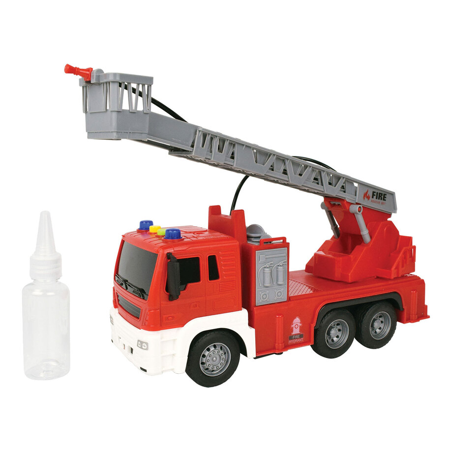 Water spraying toy fire truck with sounds