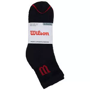 Wilson - Mi-chaussettes, 3 paires - Noir
