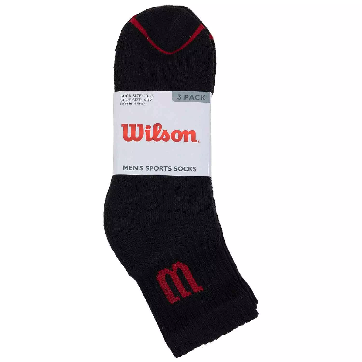 Wilson - Sport quarter socks, 3 pairs - Black