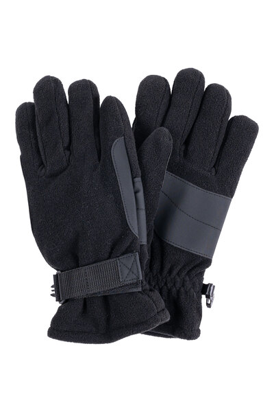 Winter fleece gloves with thermal insulation