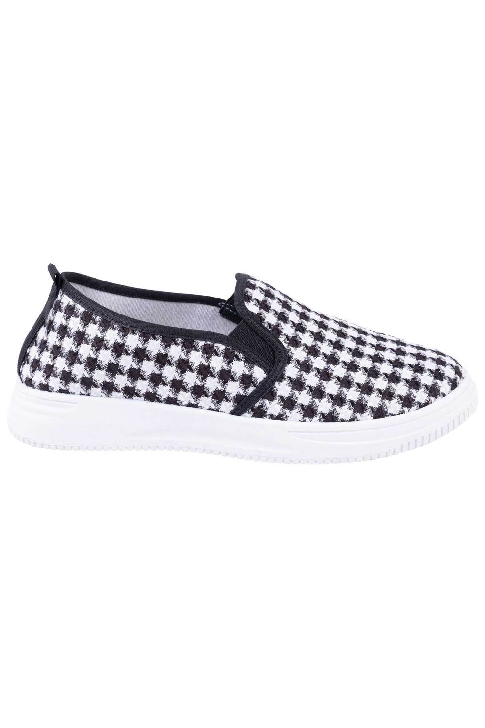 Women's low-top canvas slip-on sneakers, Houndstooth
