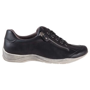 Women's round toe lace-up sports shoes with zipper detail and distressed sole