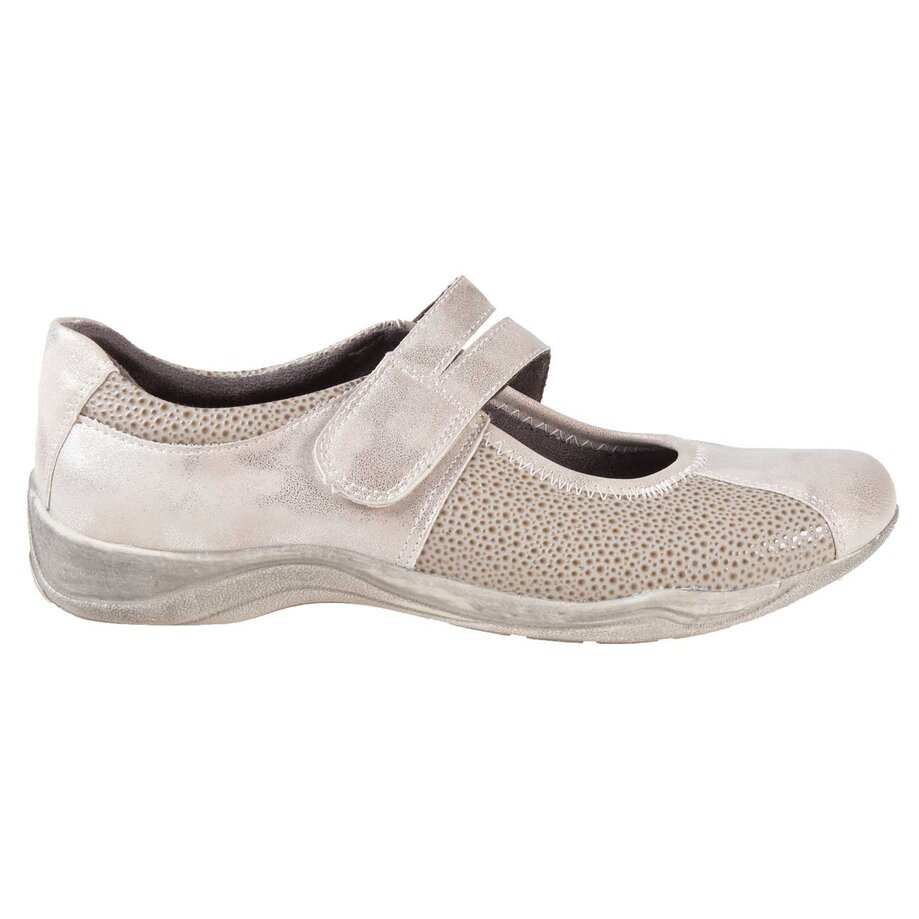 Women's round toe slip-on sports shoes with velcro closure, size 10