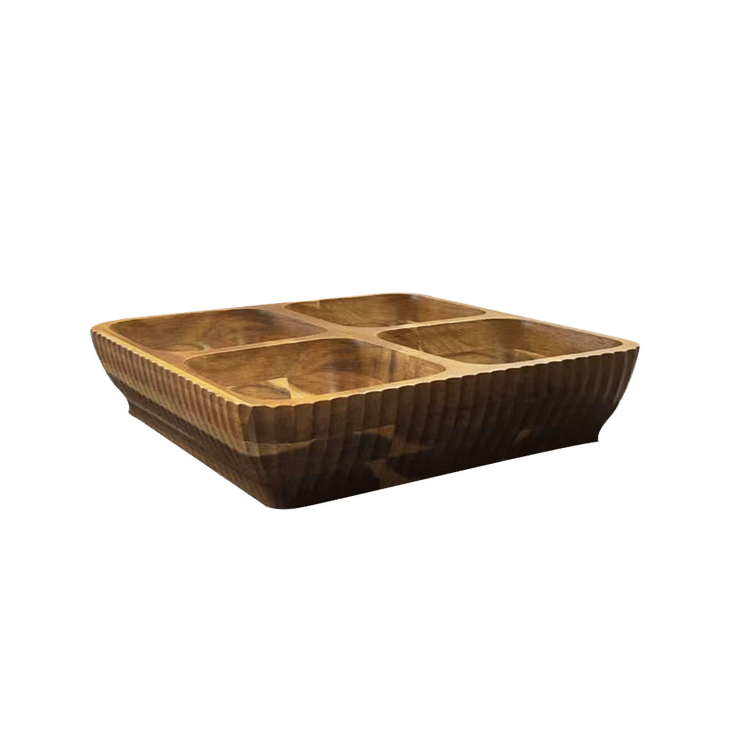 Wooden 4-Section Serving Dish