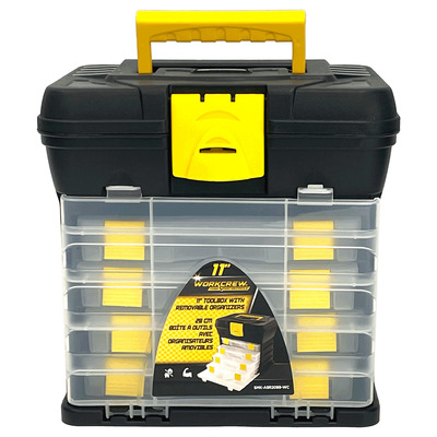 Workcrew - Toolbox with removable organizer trays  11"