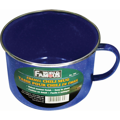 World Famous - Blue enamel chili mug, 27oz