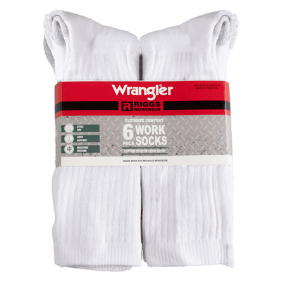 Wrangler - Ultimate comfort work socks, 6 pairs