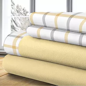 Yellow therapeutic fleece sheet set