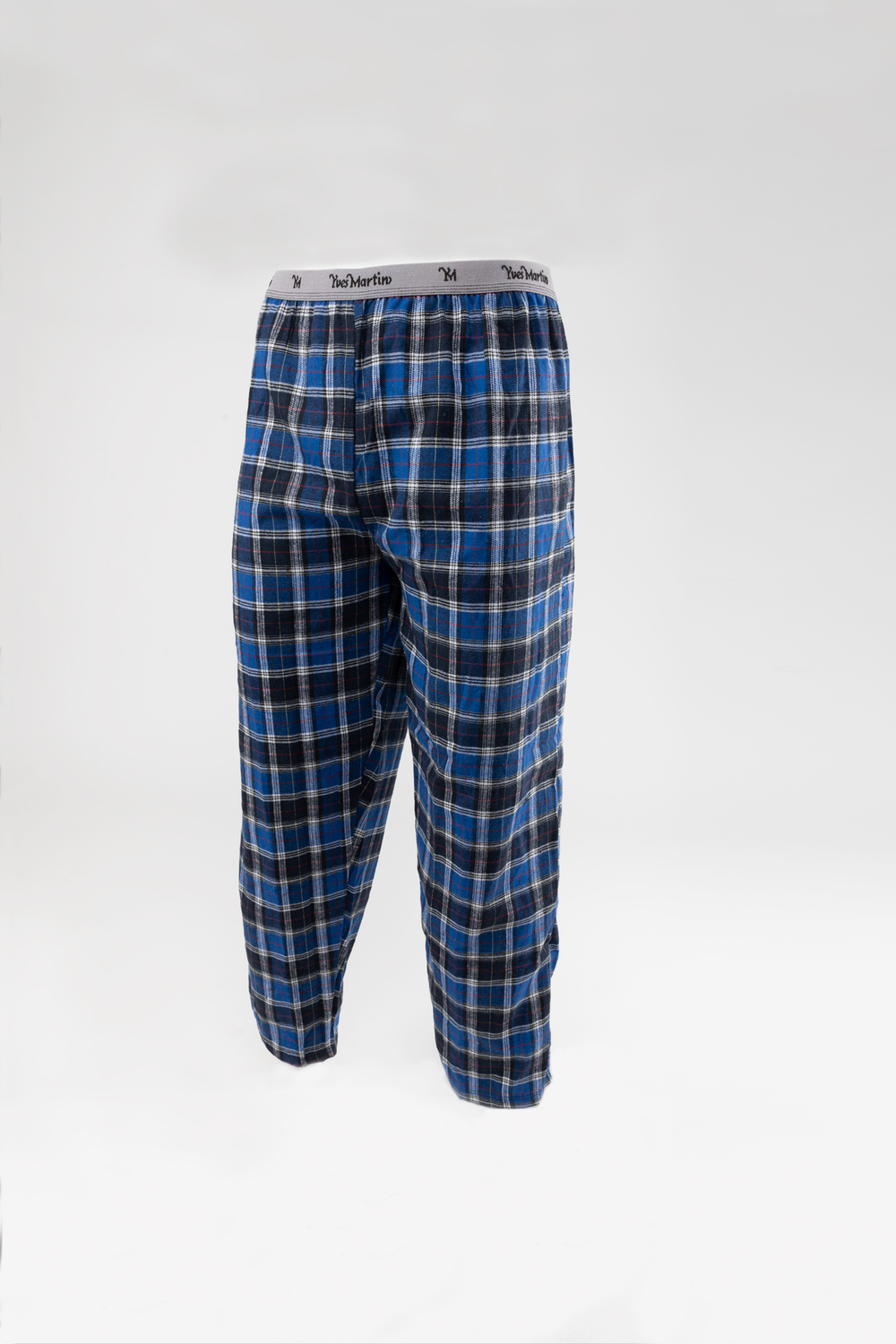 Yves Martin - Flannel sleep pants, blue plaid - Plus Size