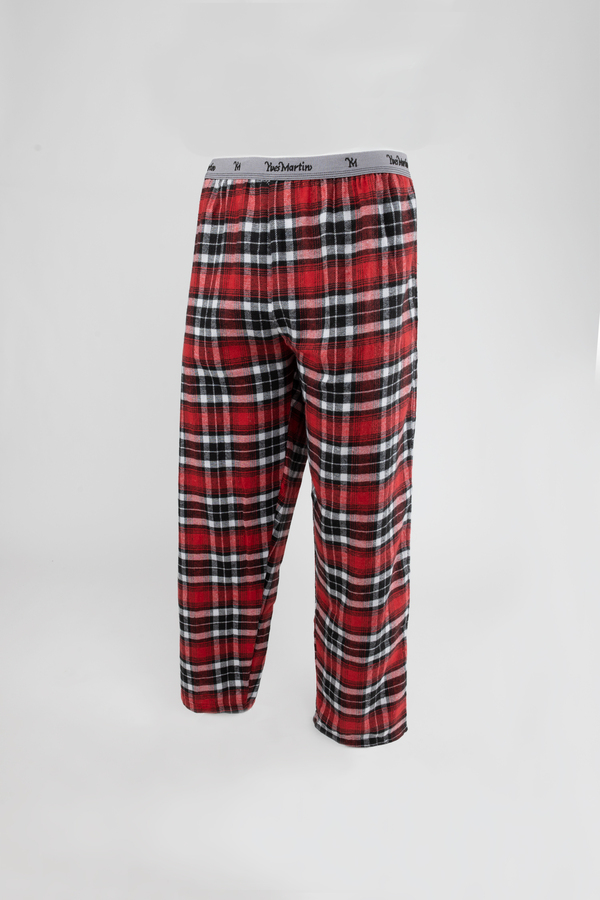 Yves Martin - Flannel sleep pants, red plaid - Plus Size