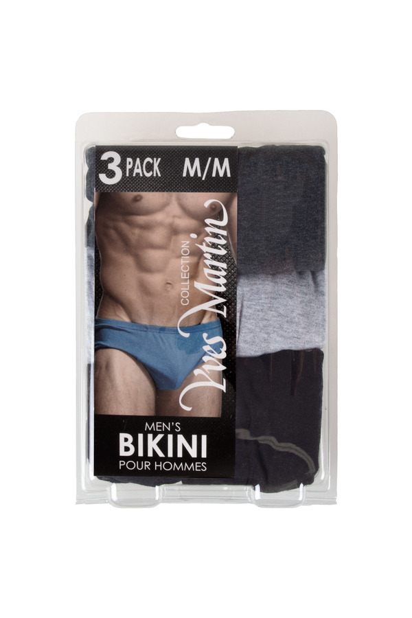 Yves Martin - Men's bikini briefs, pk of 3. Size: m