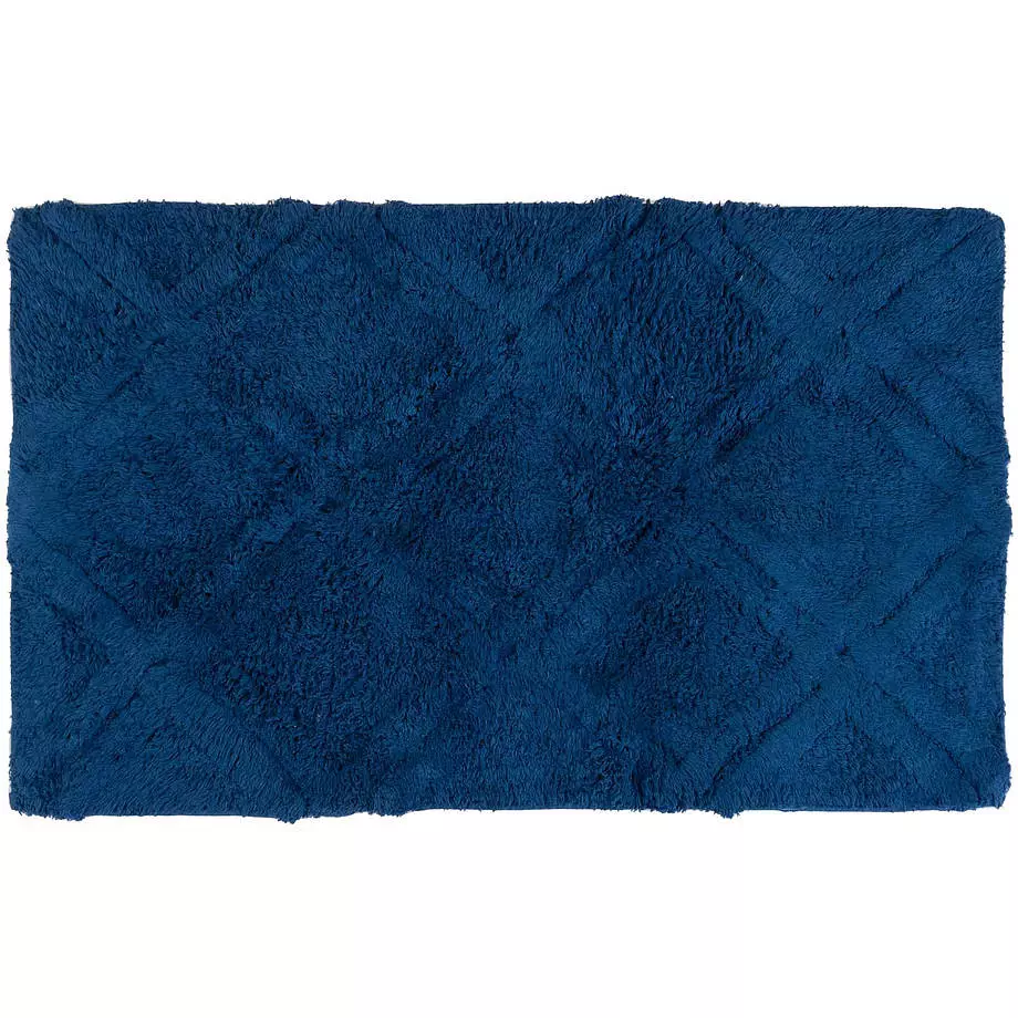 Zen - Tapis de bain, motif diamant, 18" x 30", bleu