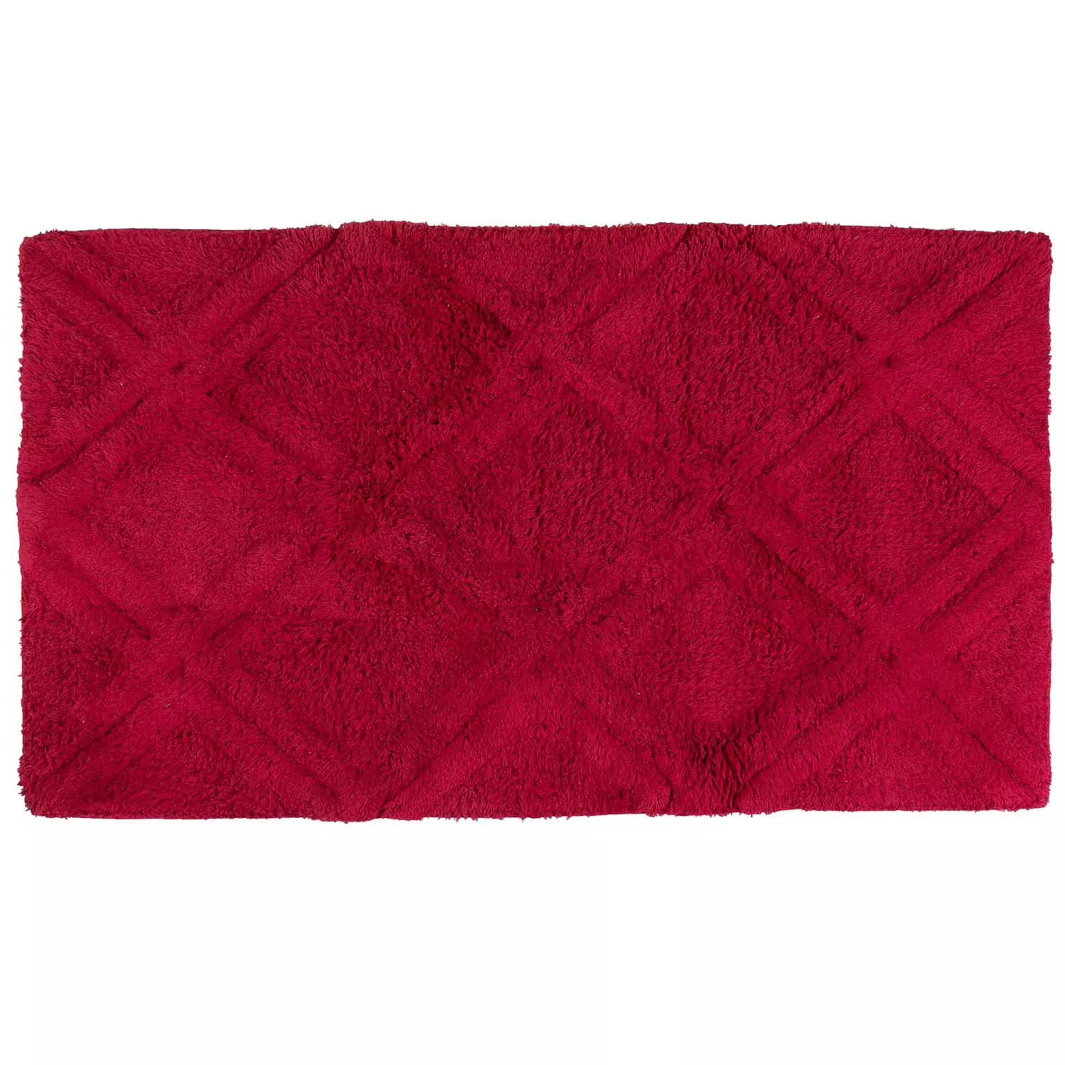 Zen - Tapis de bain, motif diamant, 18" x 30", rouge