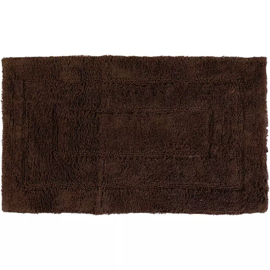 Zen - Tapis de bain, motif rectangle, 18" x 30", brown
