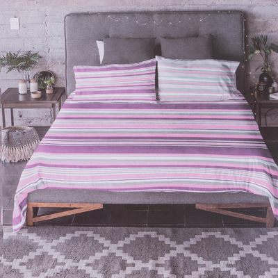 Zoe - Striped reversible comforter set
