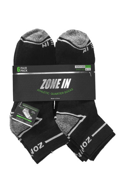 Zone In - Chaussettes athlétiques basses - 6 paires